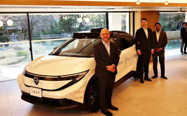 日産はウーバーとロボタクシーの配車サービスで協業する(写真:日経Automotive)