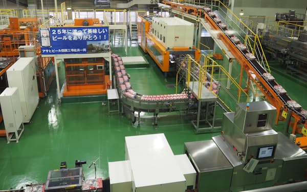 最終製造を迎えたアサヒビール四国工場（20日、愛媛県西条市）