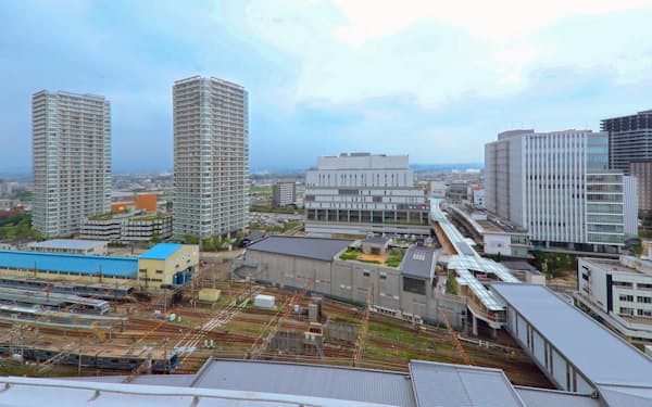 海老名駅の西口地区周辺ではビルやマンションの建設が相次いでいる（神奈川県海老名市）