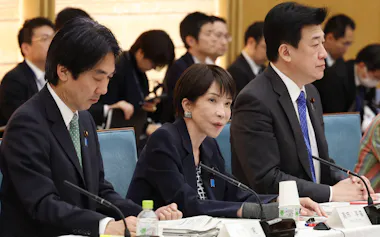 日本成長戦略会議で発言する高市首相(3月10日、首相官邸)