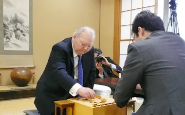 引退が決まった翌日の対局で最高齢勝利記録を更新した加藤一二三九段(2017年1月、東京都渋谷区の旧将棋会館)