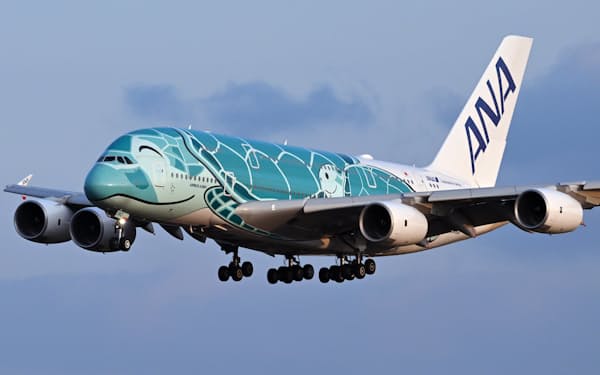 ホノルル線で超大型機「エアバスA380」を毎日運航する（成田空港）
