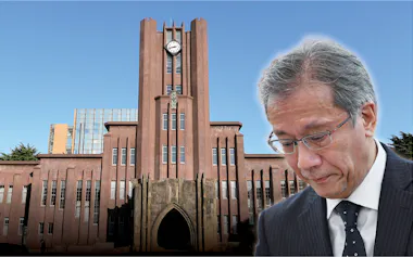 医学部付属病院を舞台に汚職事件が続いた東大。藤井輝夫学長は改革案を公表したが…=NIKKEI montage