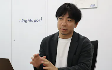 取材に答えるアイライツポートの稲留光社長