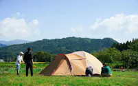 国際自然環境アウトドア専門学校のキャンパス内キャンプ場(妙高市)