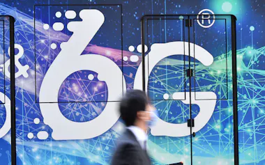 研究開発の展示会「NTT R&Dフォーラム」の会場にある「6G」の文字