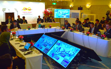 東京都と東南アジア都市の初の国際会議「TOKYO-SEADS」は風水害対策と都市のインフラ整備をテーマにした(29日、東京都港区)
