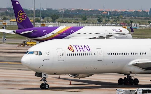 タイ国際航空は旅客数が回復している（バンコク近郊）