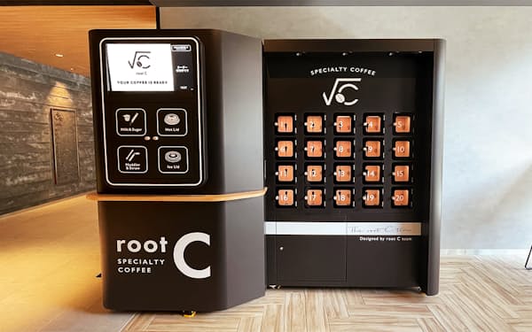 カフェロボット「ルートシー」は予約にあわせて高品質なコーヒーを自動抽出して鍵付きロッカーから提供