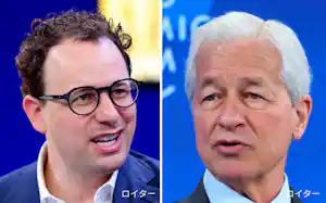 アンソロピックのアモデイCEO㊧とJPモルガンのダイモンCEO アンソロピックのアモデイCEO㊧とJPモルガンのダイモンCEO