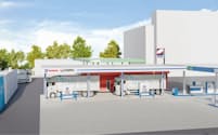岩谷産業とコスモ石油マーケティングは共同でトラック向けの水素ステーションを展開する(イメージ)
