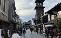 「時の鐘」がある川越市の一番街周辺では観光客が戻りつつある