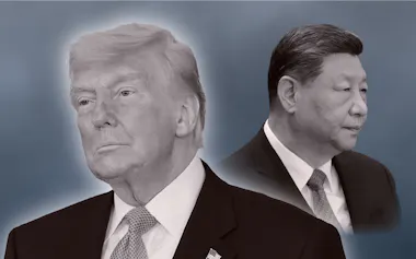 トランプ米大統領㊧と習近平中国国家主席=NIKKEI montage/AP
