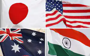 日米豪印の各国の国旗 日米豪印の各国の国旗