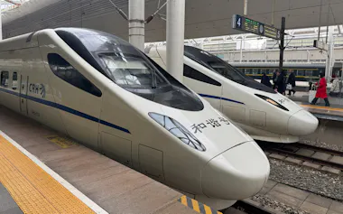 中国鉄路は国内で高速鉄道網を運営する(3月、遼寧省丹東市)