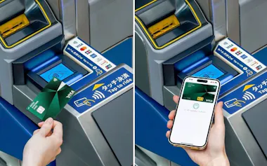 カードでもスマホでもタッチで乗車可能。三井住友カードの還元キャンペーンの対象はスマホのタッチ決済のみ