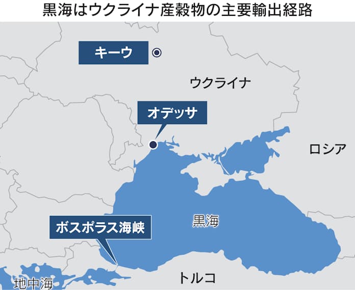 黒海ルートの穀物輸出に暗雲 ロシアが合意延長に難色 - 日本経済新聞