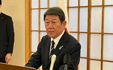 茂木敏充外相(14日、外務省)