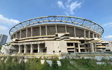 恒大は世界レベルのサッカー場の建設を夢見た(7日、広東省広州市)
