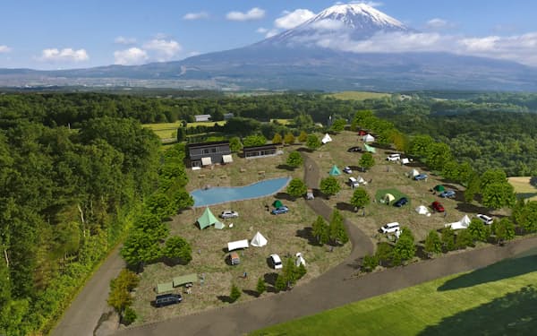 キャンプ場からは富士山を一望できる（完成イメージ）