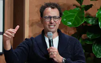 アンソロピックのダリオ・アモデイCEO(5月6日、米サンフランシスコ)=遠藤啓生撮影