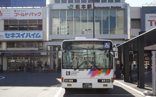 赤字が常態化していた松本地域の路線バス（ＪＲ松本駅前）