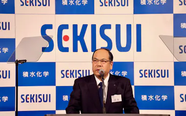 同日記者会見に登壇した清水郁輔社長(21日、東京都港区)