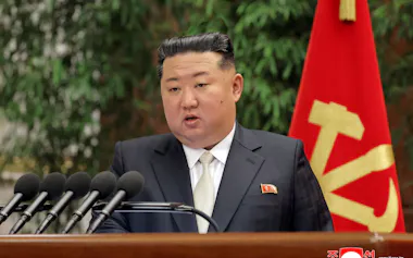 北朝鮮の金正恩総書記(2月、平壌)=朝鮮中央通信・ロイター