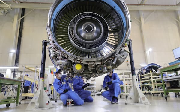 公開された三菱重工航空エンジンの整備工場（7日、愛知県小牧市）