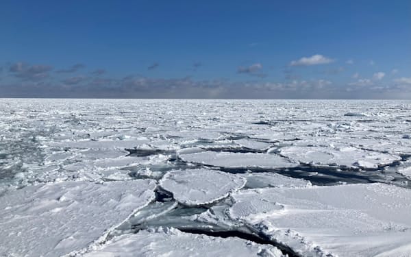 オホーツク海の流氷は世界の広範な地域の気象から影響を受ける＝筑波大提供