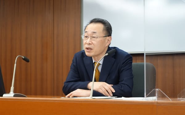 11日に会見した電経連理事長の松倉肇氏(NEC取締役執行役員常務)