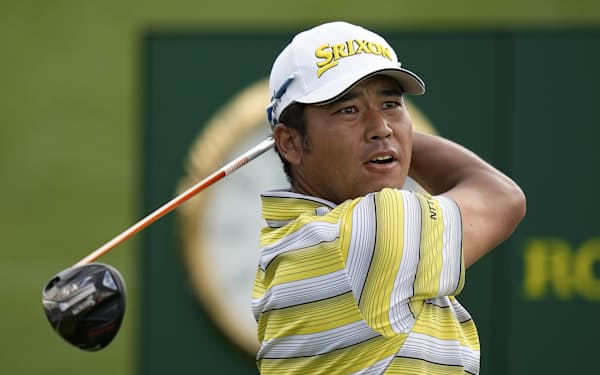 Hideki Matsuyama, of Japan, watches his drive from the 18th tee during the final round of The Players Championship golf tournament, Sunday, March 12, 2023, in Ponte Vedra Beach, Fla. (AP Photo/Eric Gay)