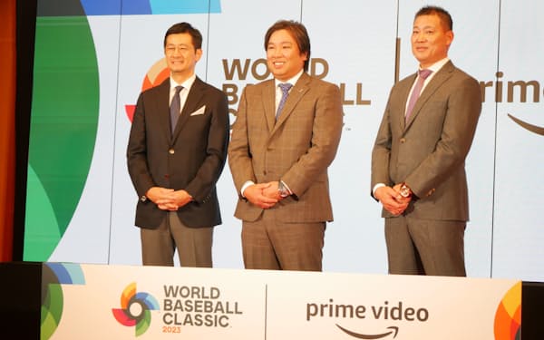 プライム・ビデオのWBC中継は解説者に里崎智也氏㊥、福留孝介氏㊨ら日本代表OBを起用した