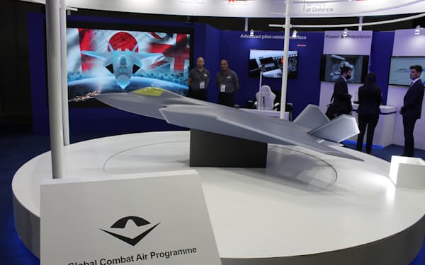 日英伊3カ国で共同開発する次期戦闘機の模型