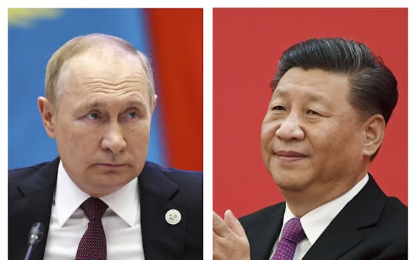 中国の習近平（シー・ジンピン）国家主席とロシアのプーチン大統領＝ＡＰ
