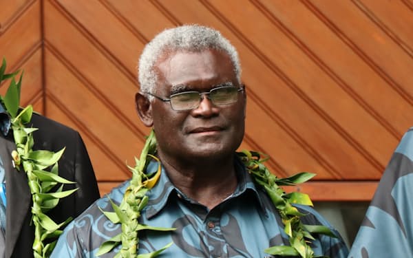 ソロモン諸島のソガバレ首相（2022年７月、フィジー）