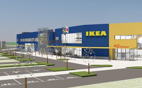 イケアが2024年はじめに前橋市に開業する「IKEA前橋」のイメージ図