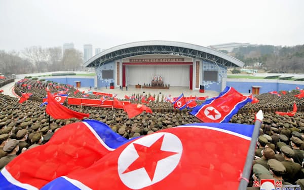 22日、平壌で開かれた青年らによる反米集会＝朝鮮通信・共同