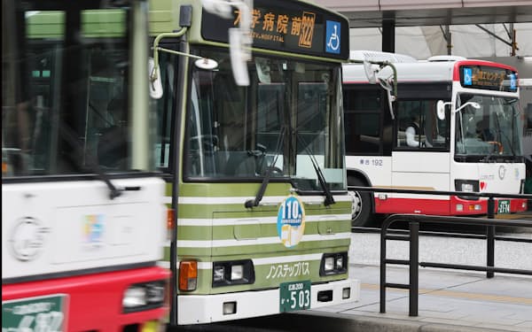 JR広島駅前に停車する路線バス