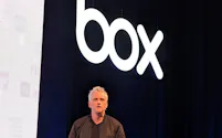 顧客イベントで講演する米ボックスのアーロン・レヴィCEO(6月5日、東京都港区)
