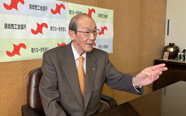 須坂商工会議所の神林章会頭は大規模商業施設への期待を示した
