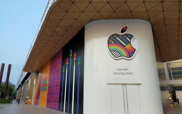 アップルはインド初の直営店を18日に開店する（7日、ムンバイ市内）＝花田亮輔撮影
