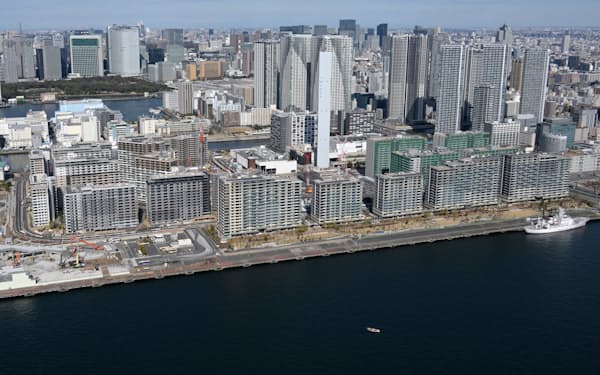 東京五輪・パラリンピックの選手村として使われた大型マンション「晴海フラッグ」（東京都中央区）