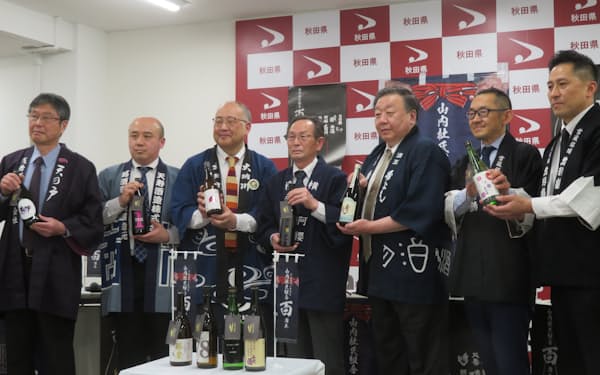 山内杜氏組合のメンバーが秋田の酒造りを支える（秋田県庁）
