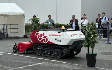 Yanmarが開発した小型電動農機(熊本県益城町)