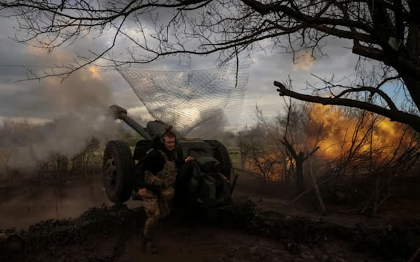 ウクライナ東部ドネツク州では激戦が続いている（23日、バフムト）＝ロイター