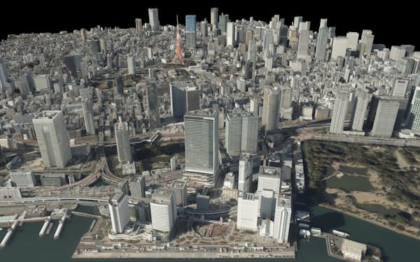 ソフトバンクなどが構築した東京都港区の高精細な3D地図
