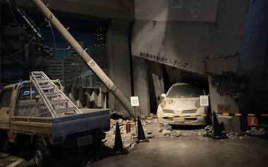 被災した市街地を再現したジオラマ(そなエリア東京)