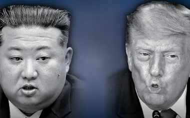 北朝鮮の金正恩総書記㊧とトランプ米大統領=NIKKEI montage/AP/朝鮮中央通信・共同