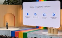 ピチャイCEOは年次開発者会議で生成AI分野などにおける取り組みを説明した(10日、米カリフォルニア州マウンテンビュー市)